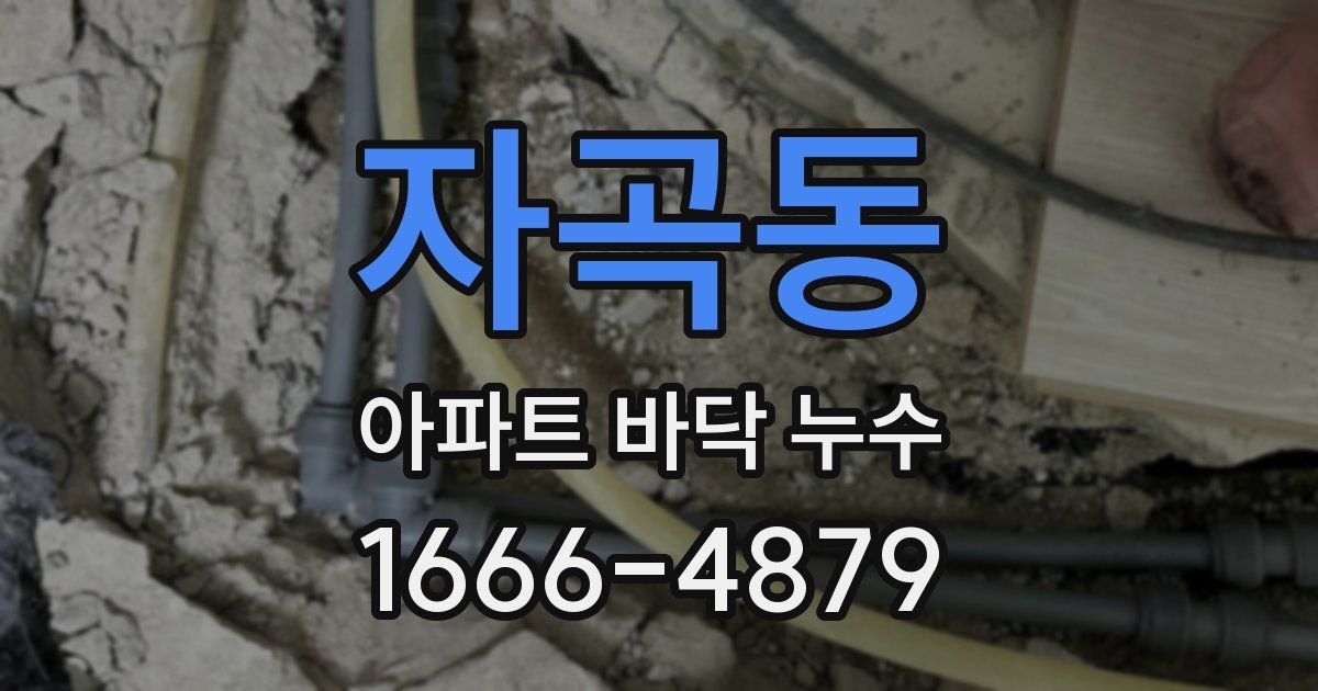 자곡동 아파트 바닥 누수