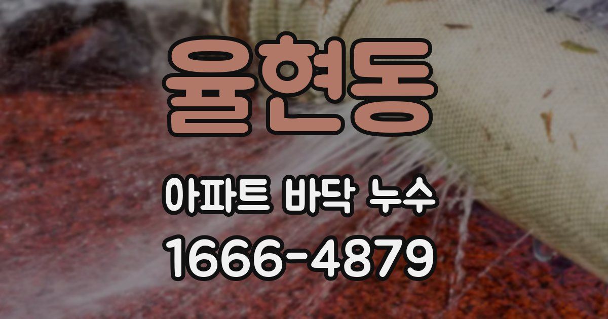 율현동 아파트 바닥 누수