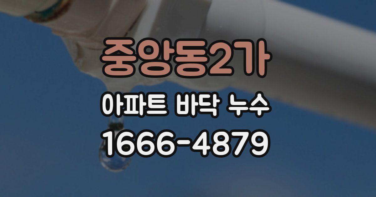 중앙동2가 아파트 바닥 누수