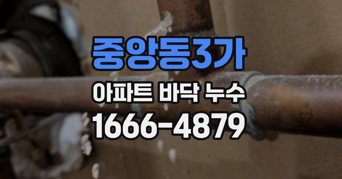 중앙동3가 아파트 바닥 누수