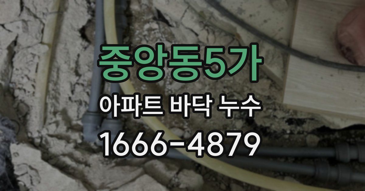 중앙동5가 아파트 바닥 누수