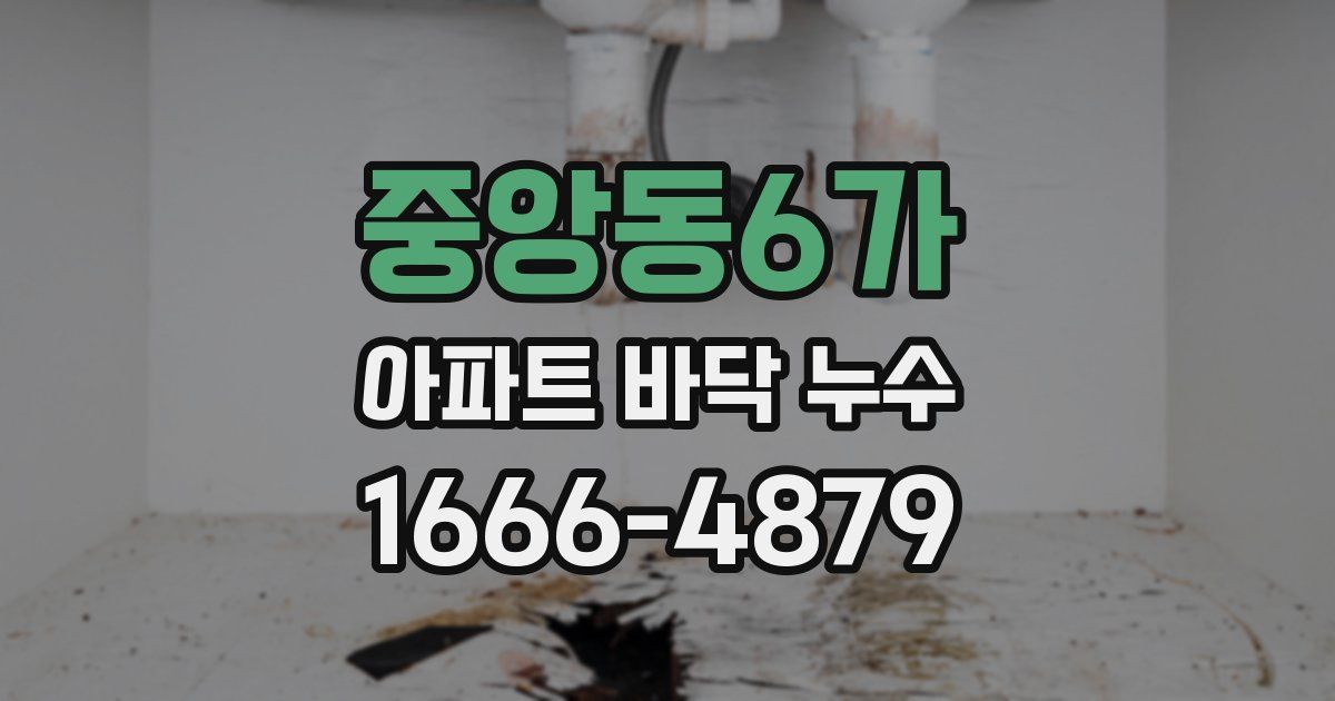 중앙동6가 아파트 바닥 누수