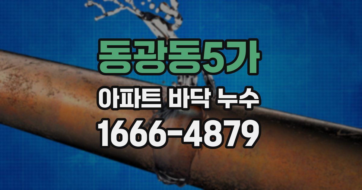 동광동5가 아파트 바닥 누수