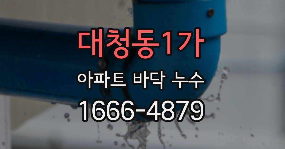 대청동1가 아파트 바닥 누수