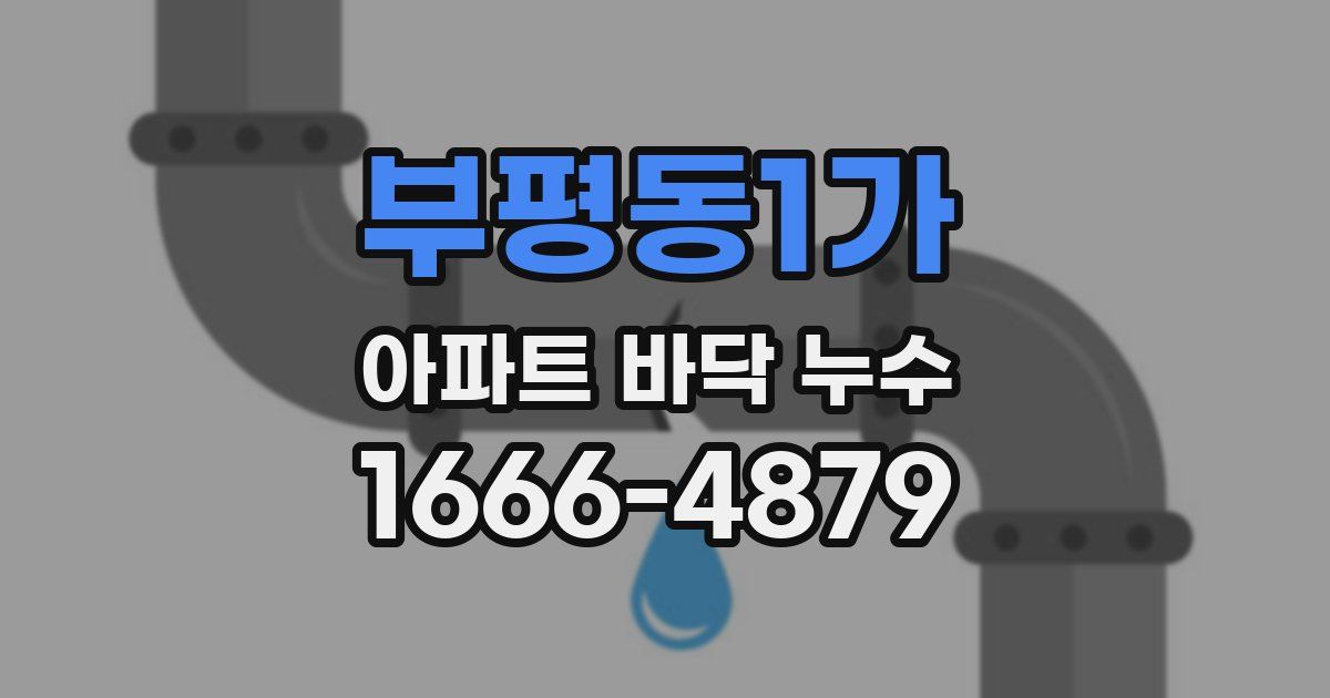 부평동1가 아파트 바닥 누수