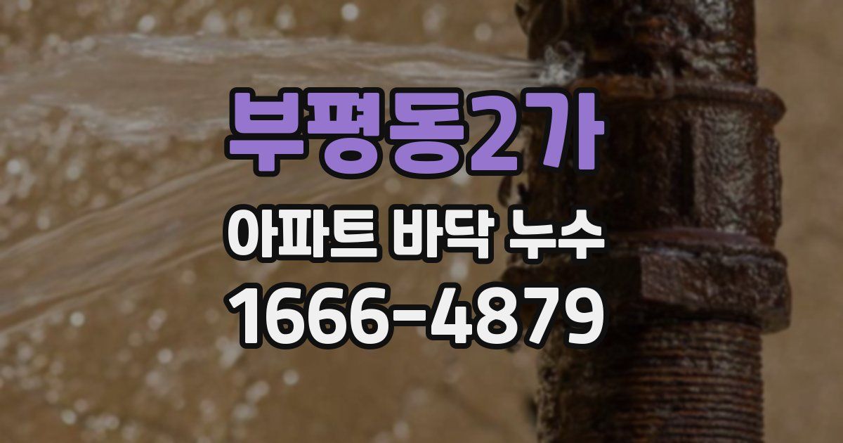 부평동2가 아파트 바닥 누수