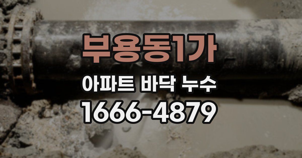 부용동1가 아파트 바닥 누수