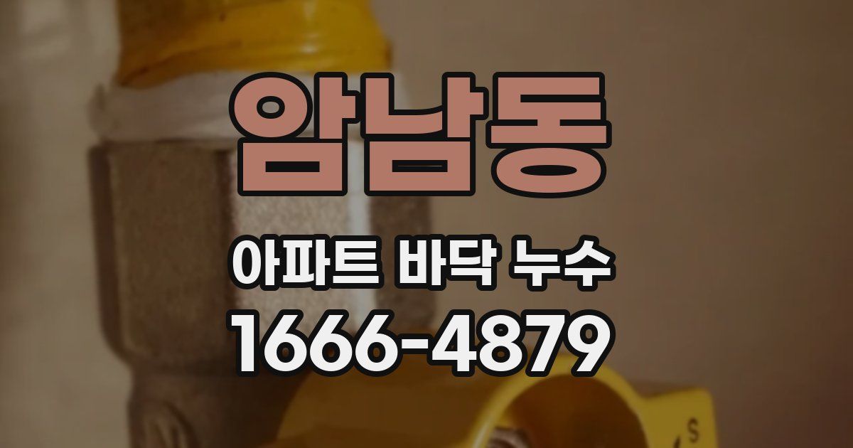 암남동 아파트 바닥 누수