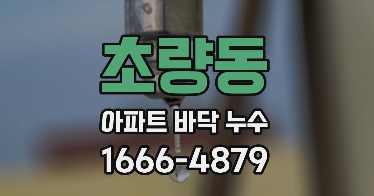 초량동 아파트 바닥 누수