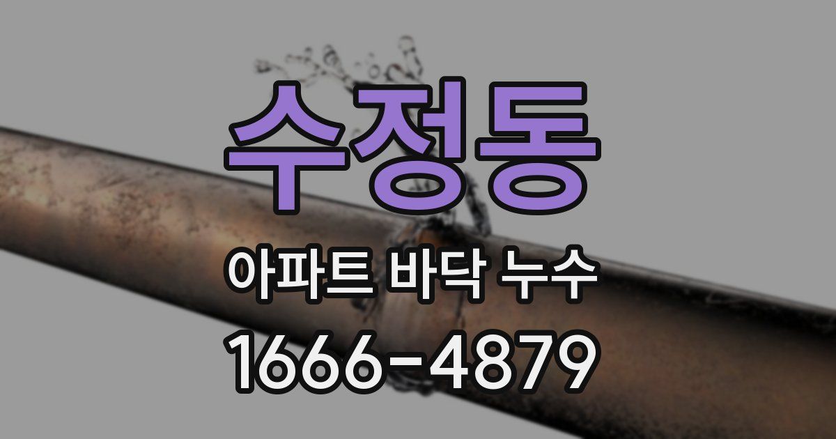 수정동 아파트 바닥 누수