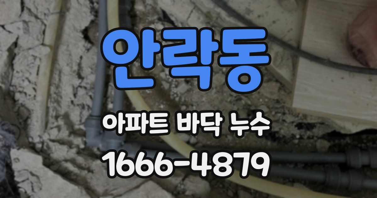 안락동 아파트 바닥 누수