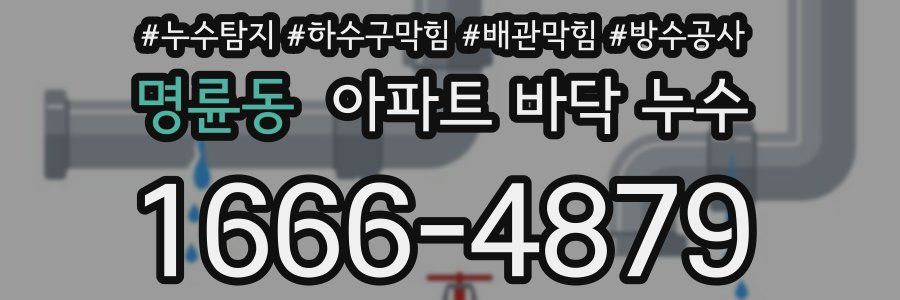 명륜동 아파트 바닥 누수
