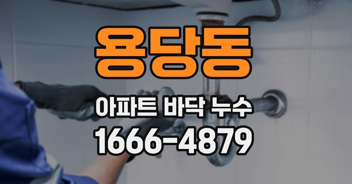 용당동 아파트 바닥 누수
