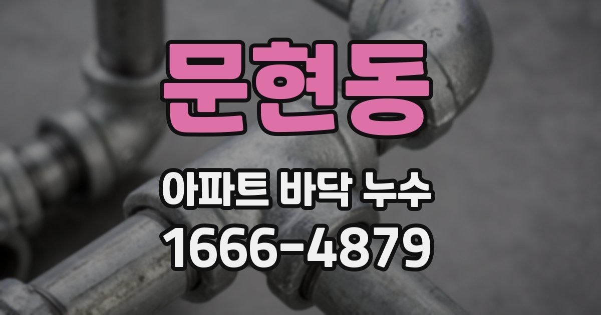 문현동 아파트 바닥 누수