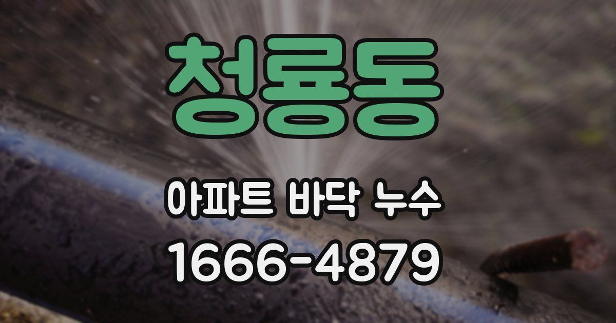 청룡동 아파트 바닥 누수