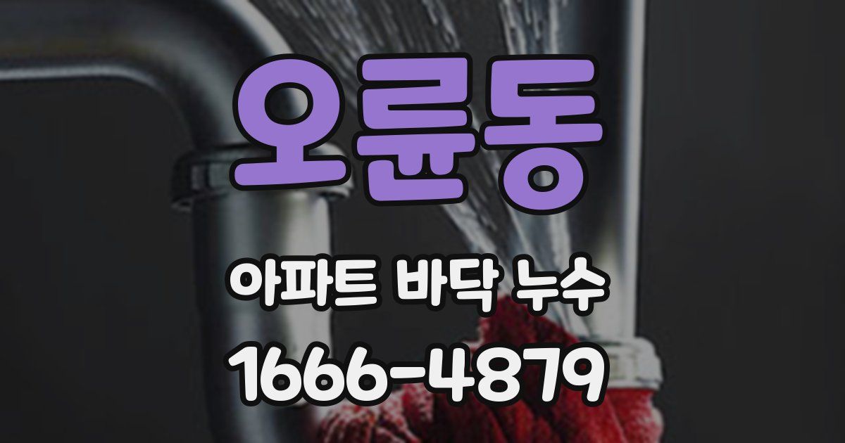 오륜동 아파트 바닥 누수