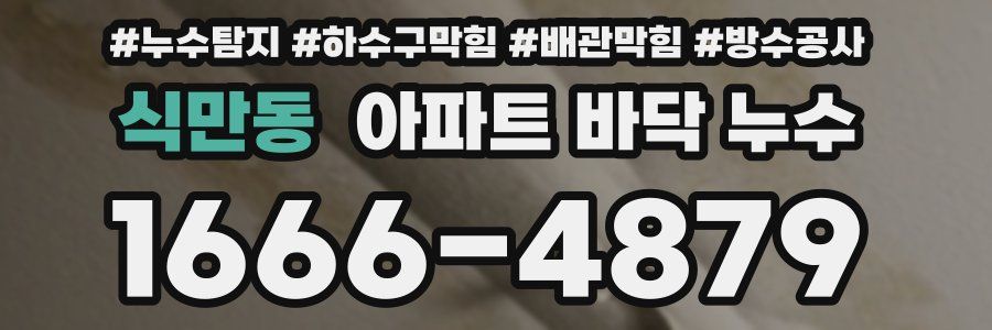 식만동 아파트 바닥 누수