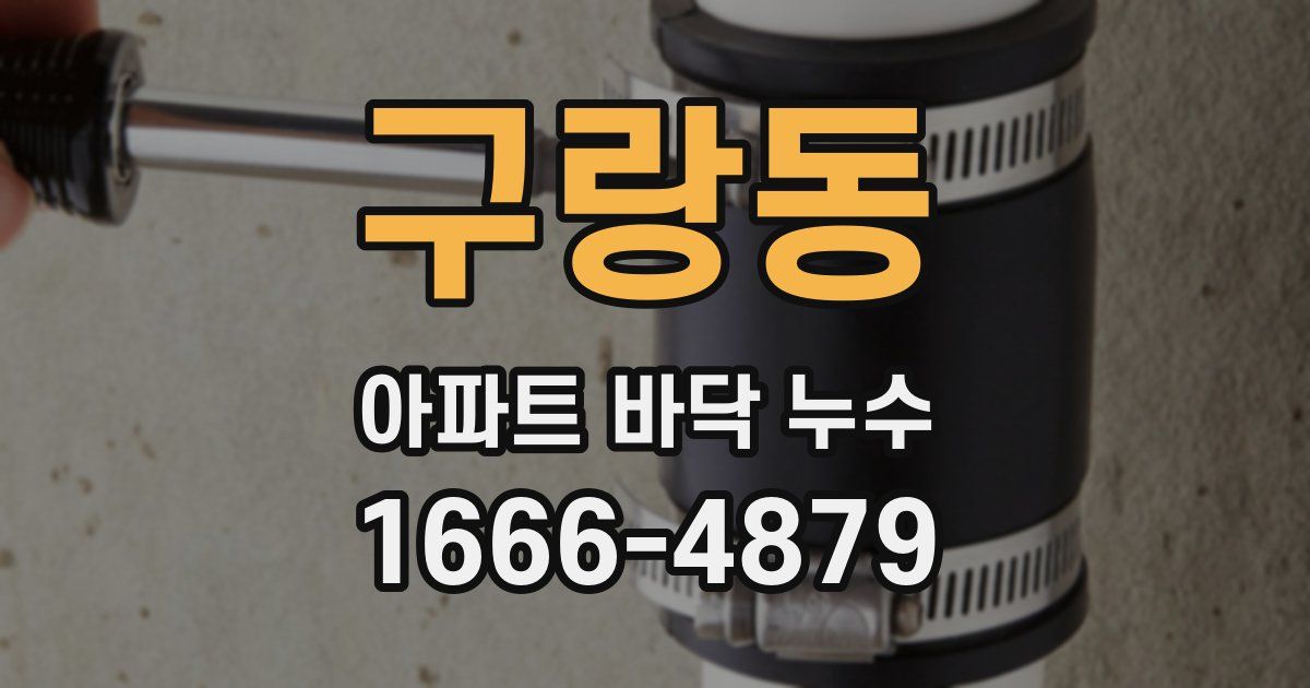 구랑동 아파트 바닥 누수