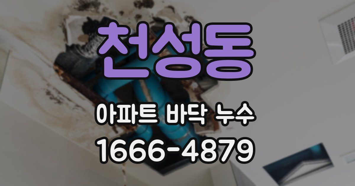천성동 아파트 바닥 누수