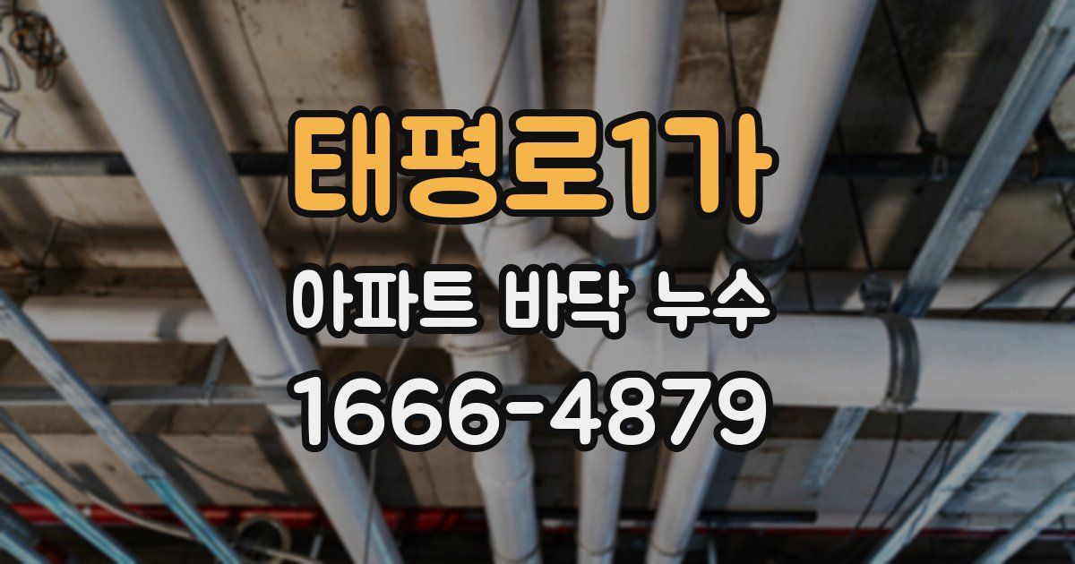 태평로1가 아파트 바닥 누수