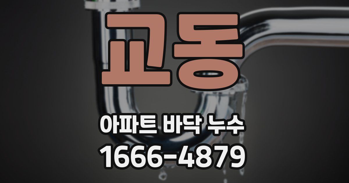 교동 아파트 바닥 누수