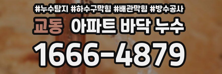 교동 아파트 바닥 누수