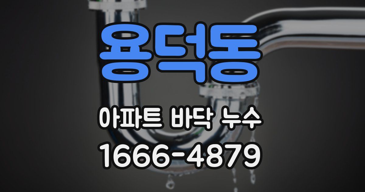 용덕동 아파트 바닥 누수