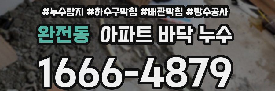 완전동 아파트 바닥 누수