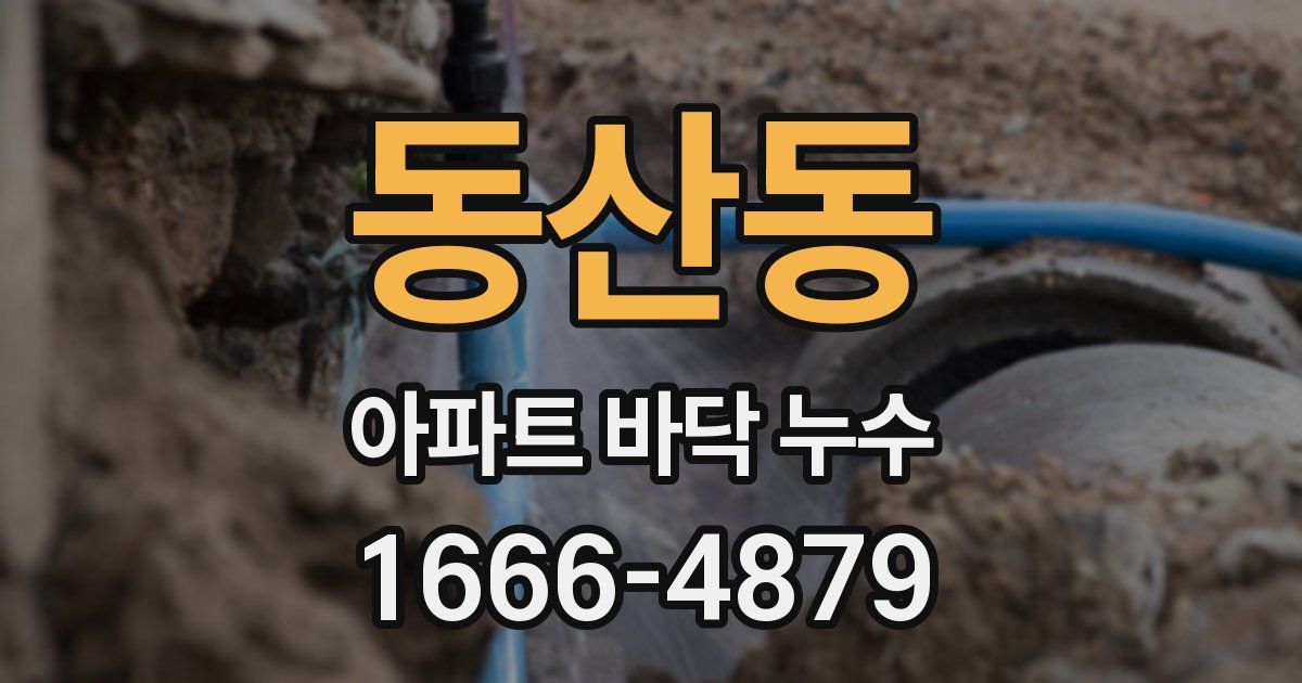 동산동 아파트 바닥 누수