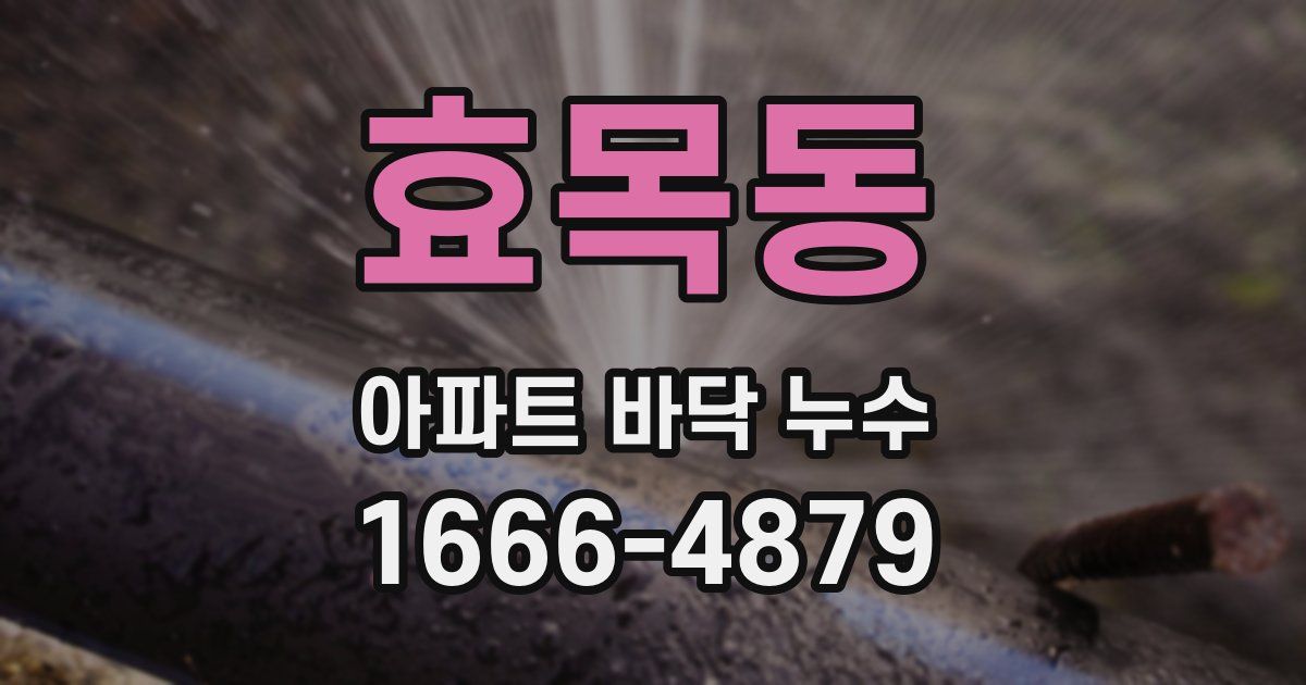 효목동 아파트 바닥 누수