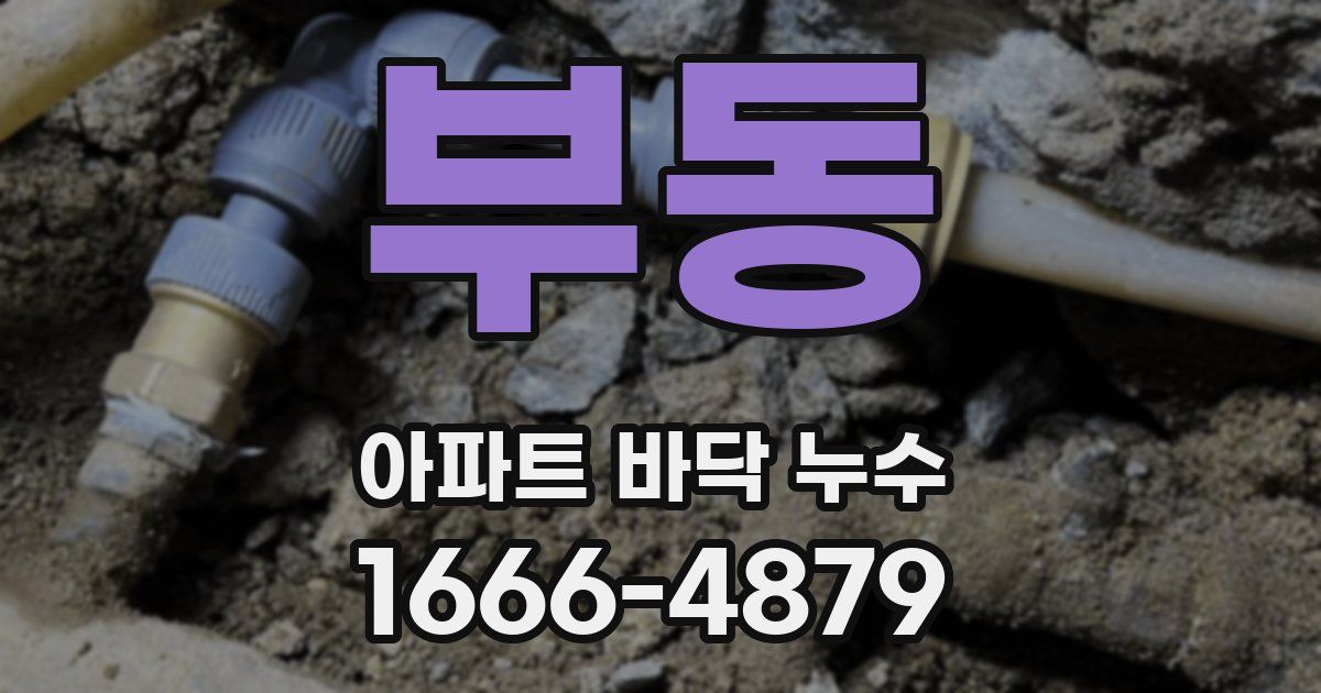 부동 아파트 바닥 누수