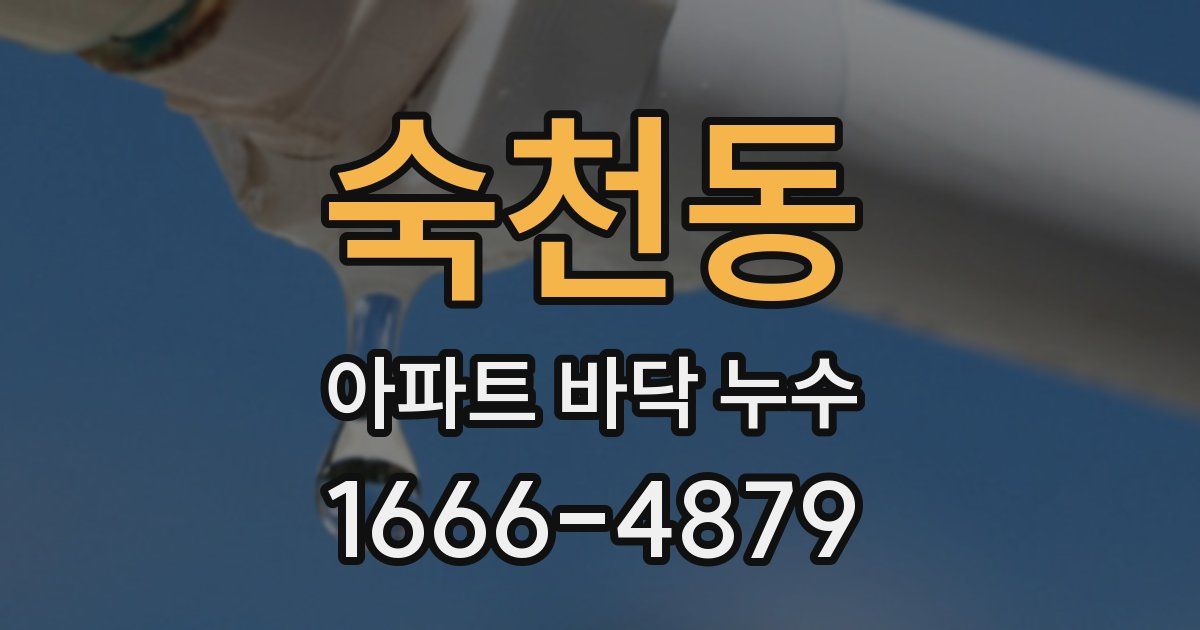 숙천동 아파트 바닥 누수