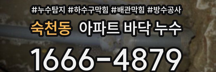 숙천동 아파트 바닥 누수