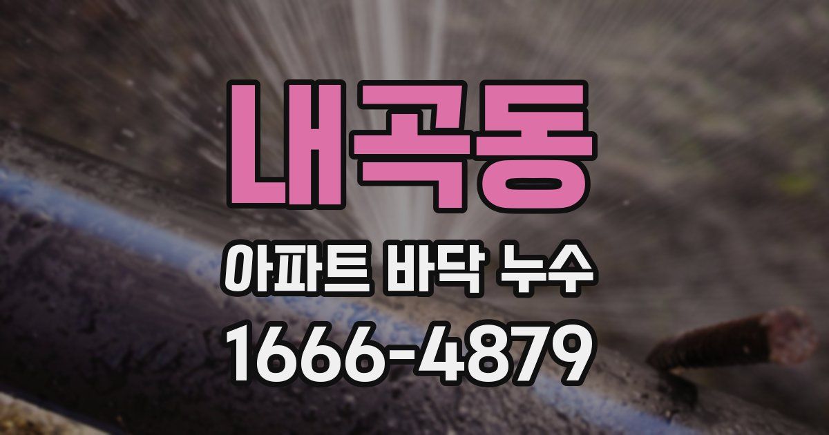내곡동 아파트 바닥 누수