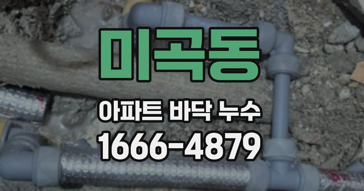 미곡동 아파트 바닥 누수