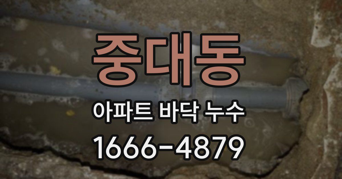 중대동 아파트 바닥 누수
