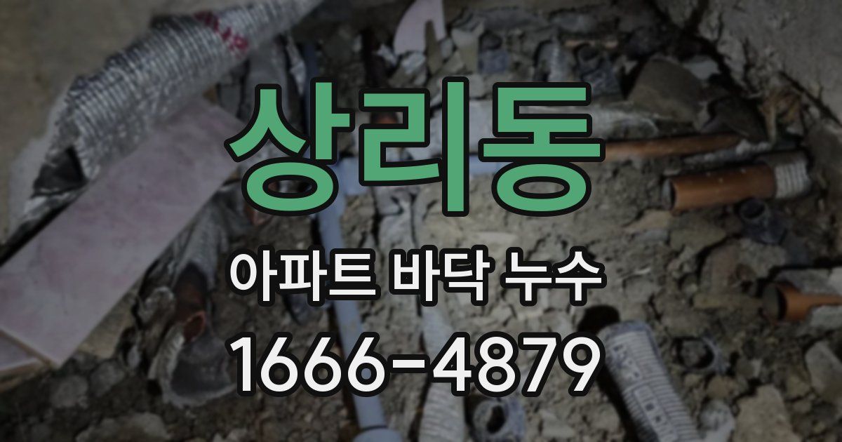 상리동 아파트 바닥 누수