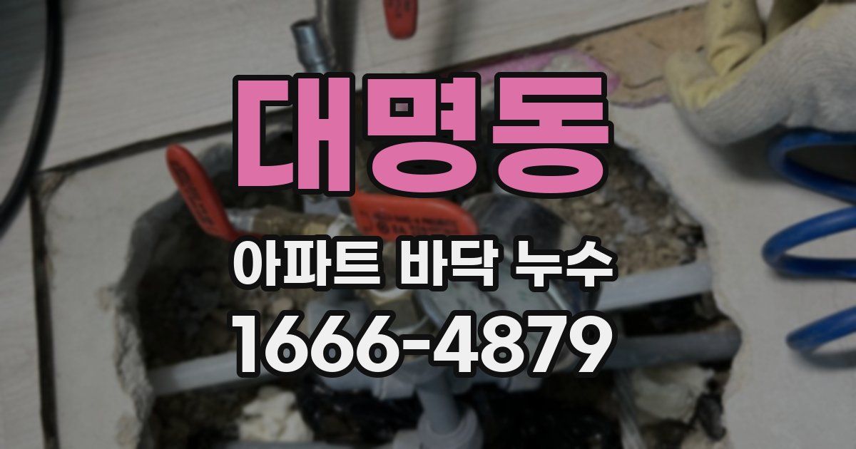 대명동 아파트 바닥 누수