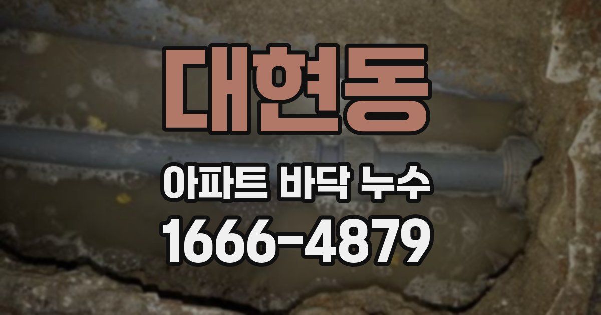대현동 아파트 바닥 누수