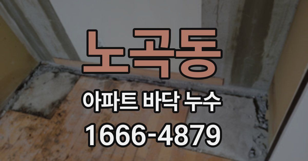 노곡동 아파트 바닥 누수