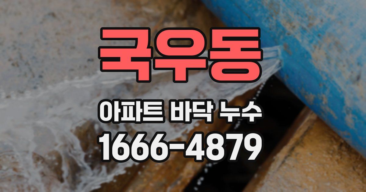 국우동 아파트 바닥 누수