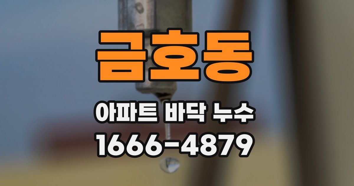 금호동 아파트 바닥 누수