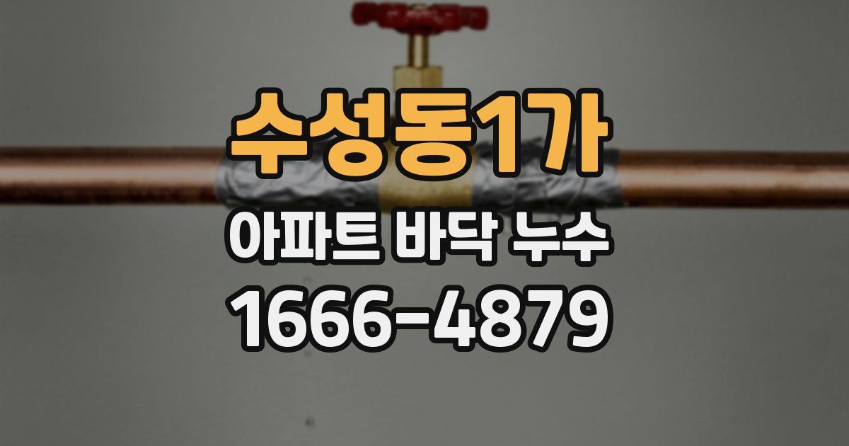 수성동1가 아파트 바닥 누수