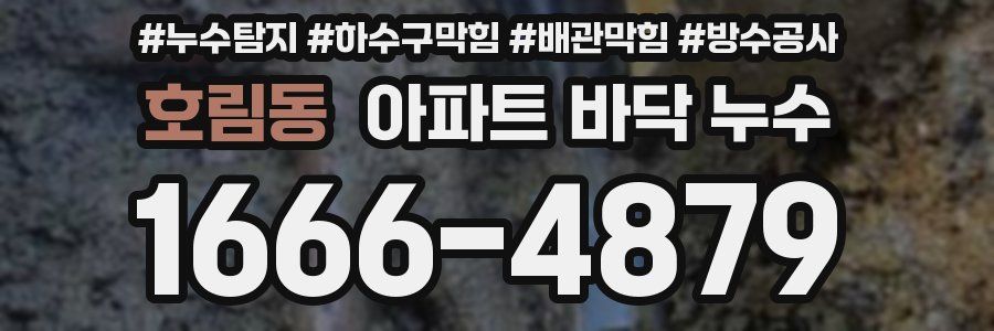 호림동 아파트 바닥 누수