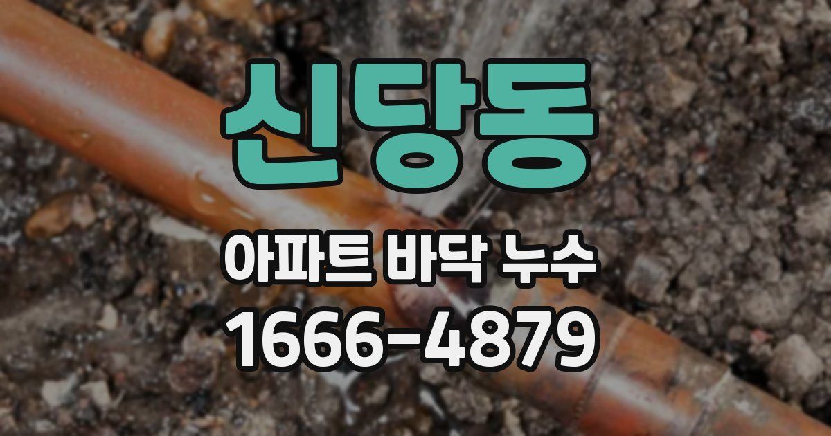 신당동 아파트 바닥 누수