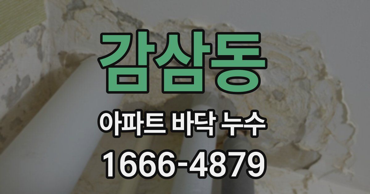 감삼동 아파트 바닥 누수