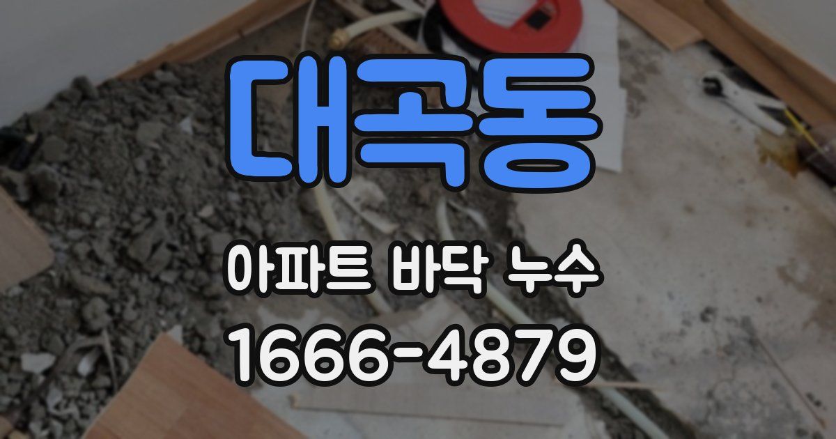 대곡동 아파트 바닥 누수