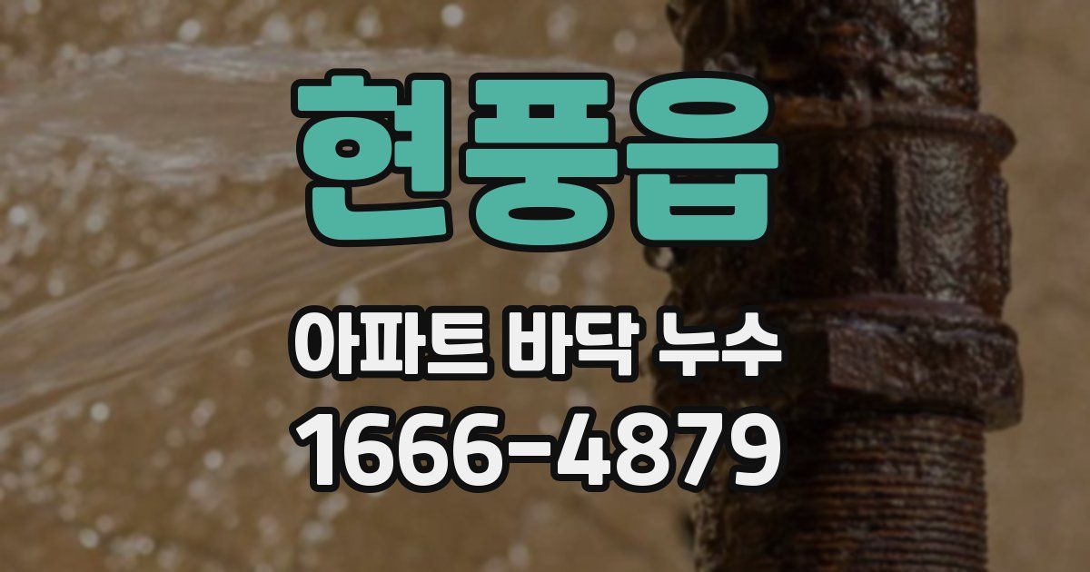 현풍읍 아파트 바닥 누수