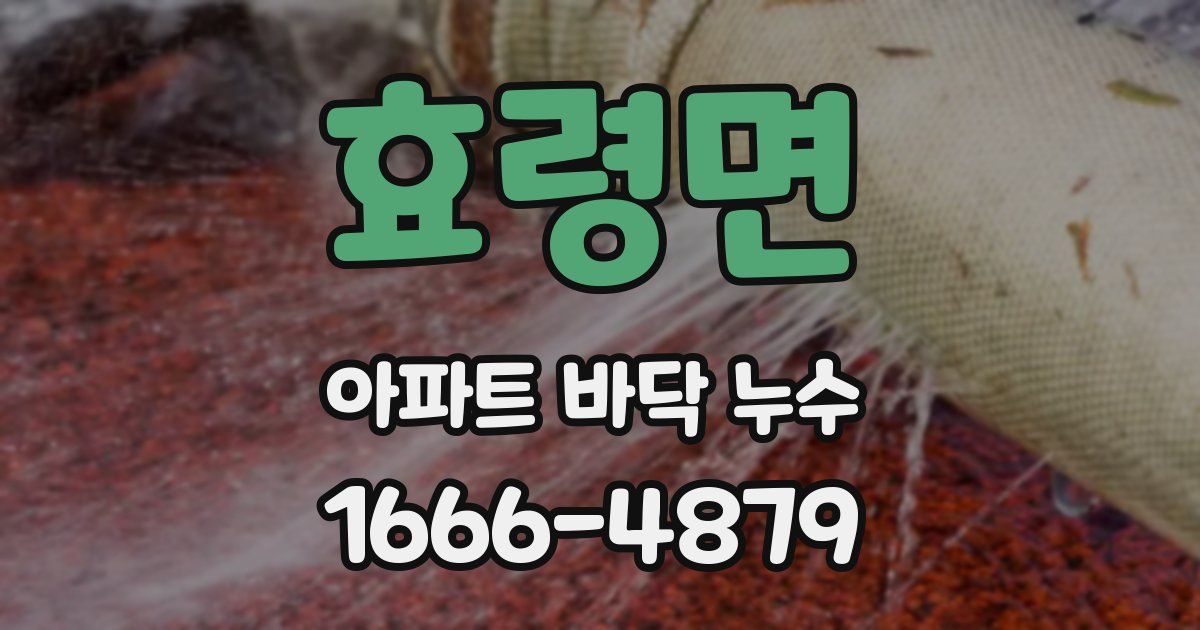 효령면 아파트 바닥 누수
