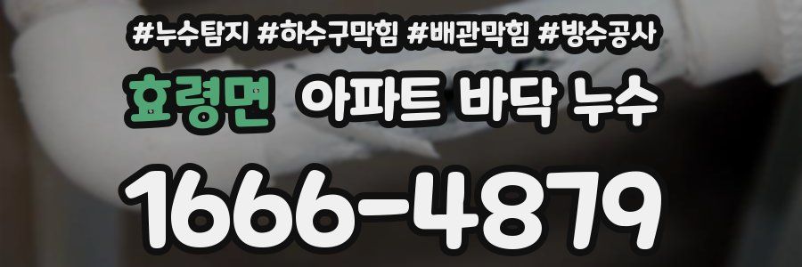 효령면 아파트 바닥 누수
